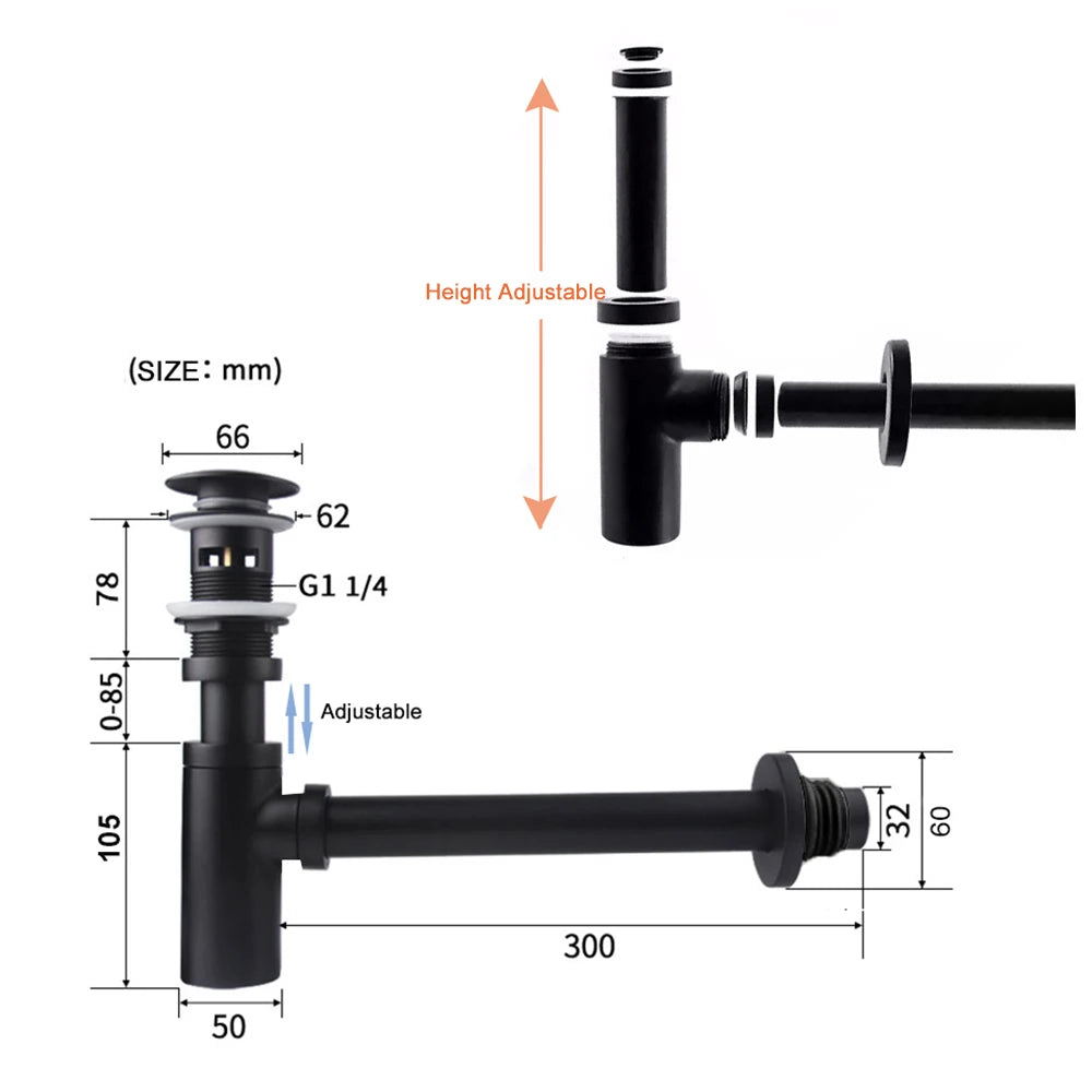 Rose Gold Basin Bottle Trap  Bathroom Sink Siphon Pipe Kits Pop Up Filter Stopper Toilet Washbasin Deodorization Drain Fittings Shoppers Synchrony