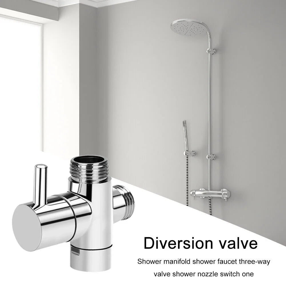 G1/2 Shower Diverter Valve Three-Way ABS Shower Arm Adapter Faucet Switch Valve Inlet Pipe Fittings Faucet Bathroom Tool Shoppers Synchrony