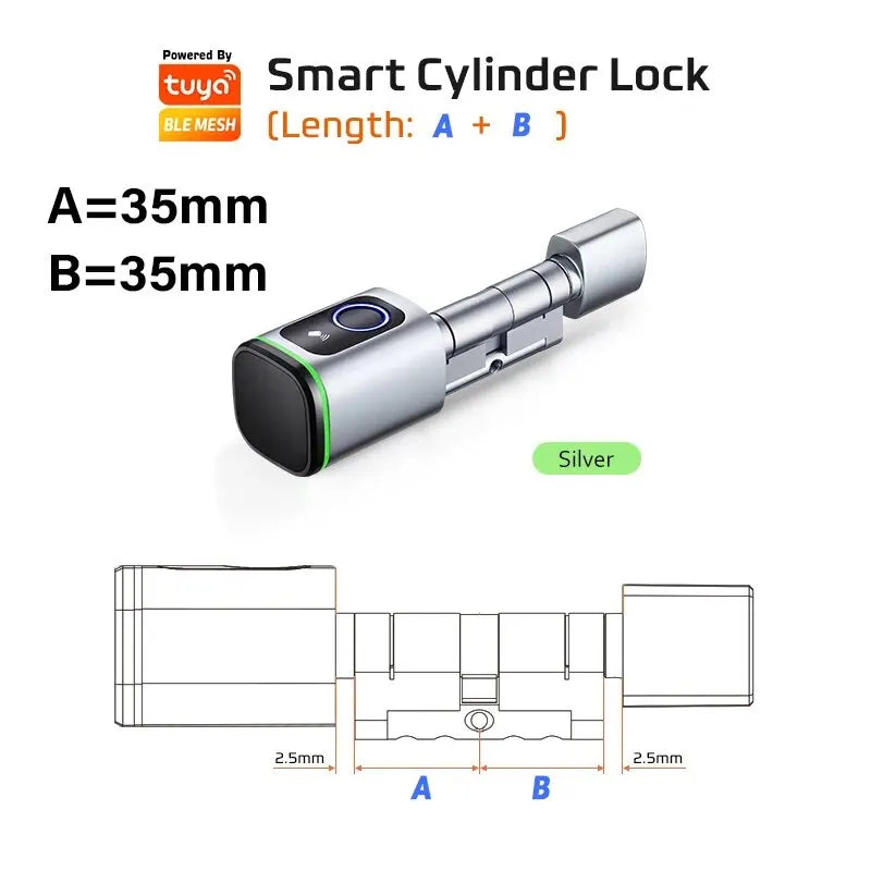 Smart Cylinder Lock With Tuya Bluetooth Fingerprint 13.56mhz IC Card Include CR123A Battery Easy Installation Replace S1 Shoppers Synchrony