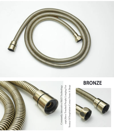 High Quality Black White Shower Hose Bathroom Fitting Stainless Steel Bath Tube 150CM Water Pipe Chrome Burshed Gold Grey Bronze Shoppers Synchrony
