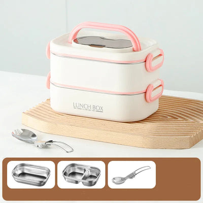 1500ml Double Layers Stainless Steel 304 Thermal Lunch Box With Insulation Bag Leak-Proof Bento Box Adult Student Food Container Shoppers Synchrony