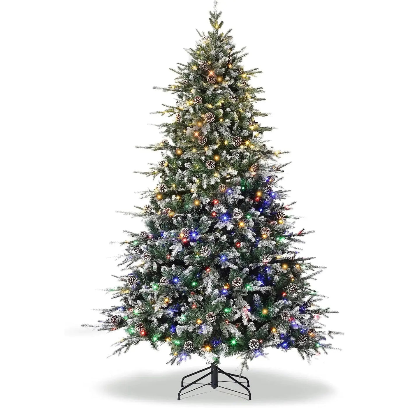 Snow Flocked Prelit Christmas Tree 6 Ft 7.5 Ft 9 Ft With LED Lights Magic Bean Store