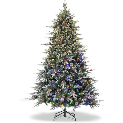 Snow Flocked Prelit Christmas Tree 6 Ft 7.5 Ft 9 Ft With LED Lights Magic Bean Store