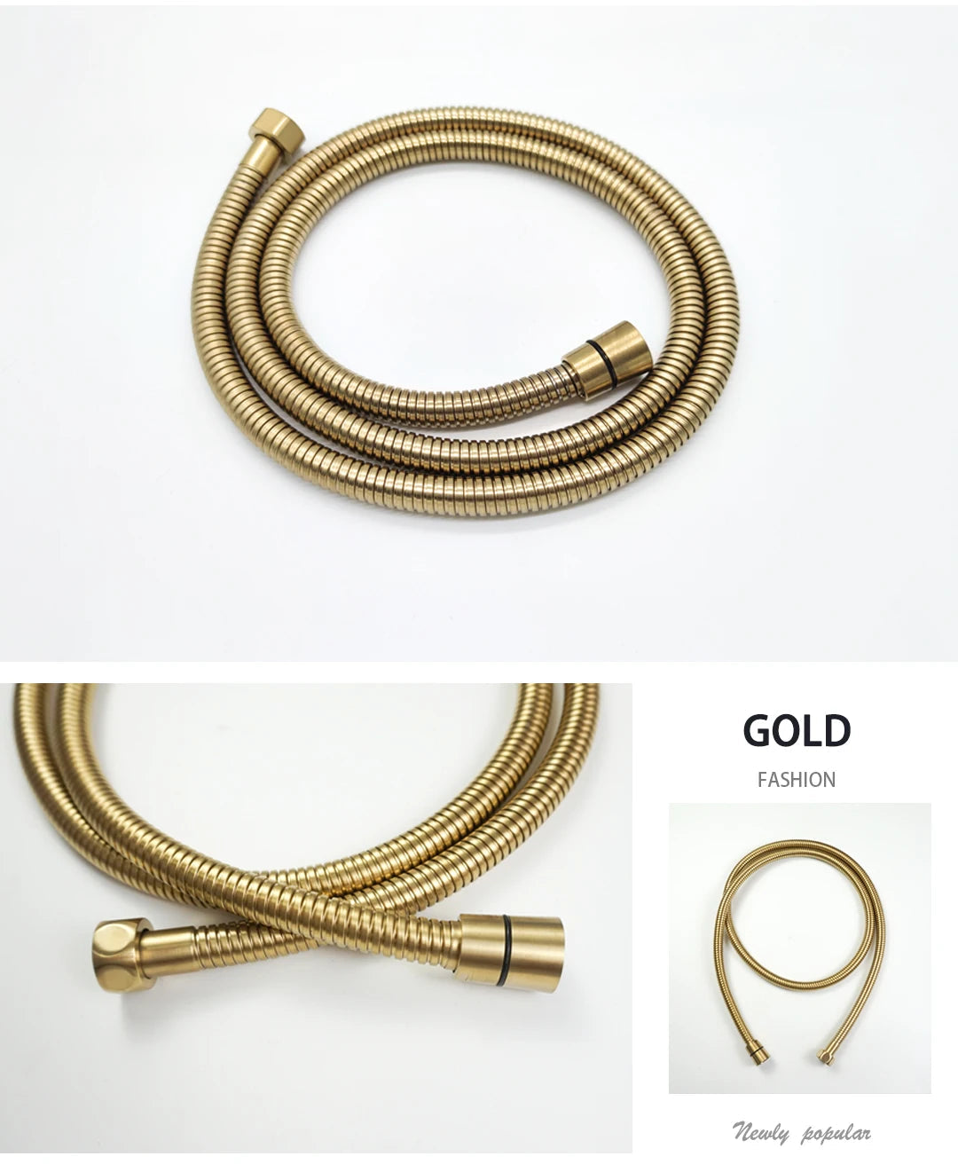 High Quality Black White Shower Hose Bathroom Fitting Stainless Steel Bath Tube 150CM Water Pipe Chrome Burshed Gold Grey Bronze Shoppers Synchrony