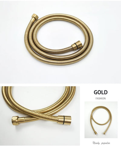 High Quality Black White Shower Hose Bathroom Fitting Stainless Steel Bath Tube 150CM Water Pipe Chrome Burshed Gold Grey Bronze Shoppers Synchrony