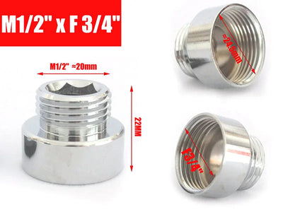 Brass Faucet Adapter1/2'' Male Screw Reducer Straight Fittings To 16 18 20 22 24 26 28 30MM  Kitchen Bathroom Aerator Connectors Shoppers Synchrony