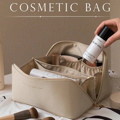 Cosmetic Bag PU Leather Large-capacity Travel Cosmetics Storage Bags Women Portable Handbag Multifunction Waterproof Washing Bag Shoppers Synchrony
