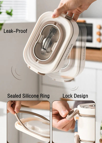 1500ml Double Layers Stainless Steel 304 Thermal Lunch Box With Insulation Bag Leak-Proof Bento Box Adult Student Food Container Shoppers Synchrony