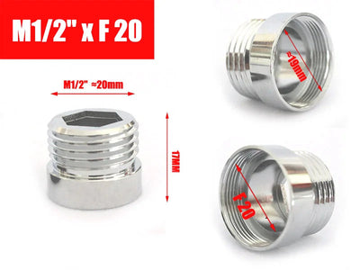 Brass Faucet Adapter1/2'' Male Screw Reducer Straight Fittings To 16 18 20 22 24 26 28 30MM  Kitchen Bathroom Aerator Connectors Shoppers Synchrony