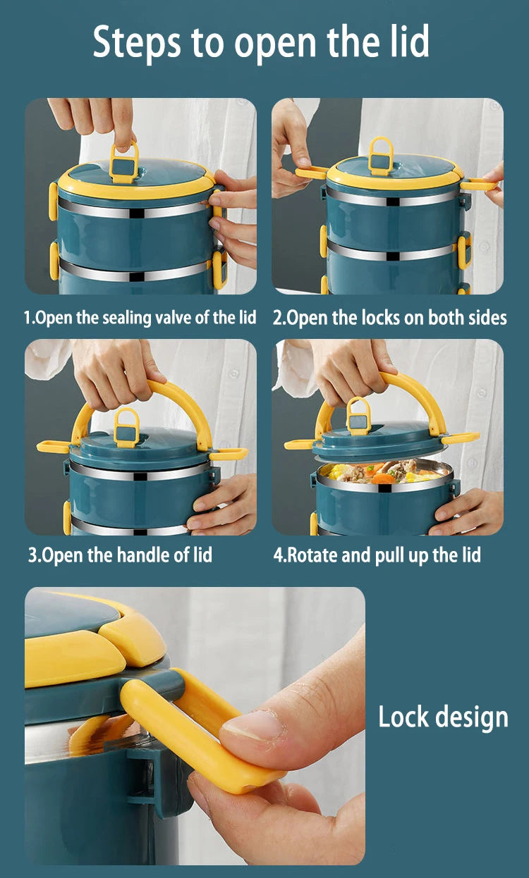 Portable Lunch Box Thermo Insulation Bento Thermos Containers Bento Bag Food Warmer for Kids Food Containers Shoppers Synchrony