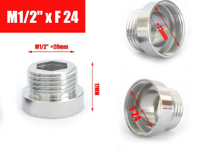 Brass Faucet Adapter1/2'' Male Screw Reducer Straight Fittings To 16 18 20 22 24 26 28 30MM  Kitchen Bathroom Aerator Connectors Shoppers Synchrony