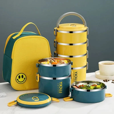 Portable Lunch Box Thermo Insulation Bento Thermos Containers Bento Bag Food Warmer for Kids Food Containers Shoppers Synchrony