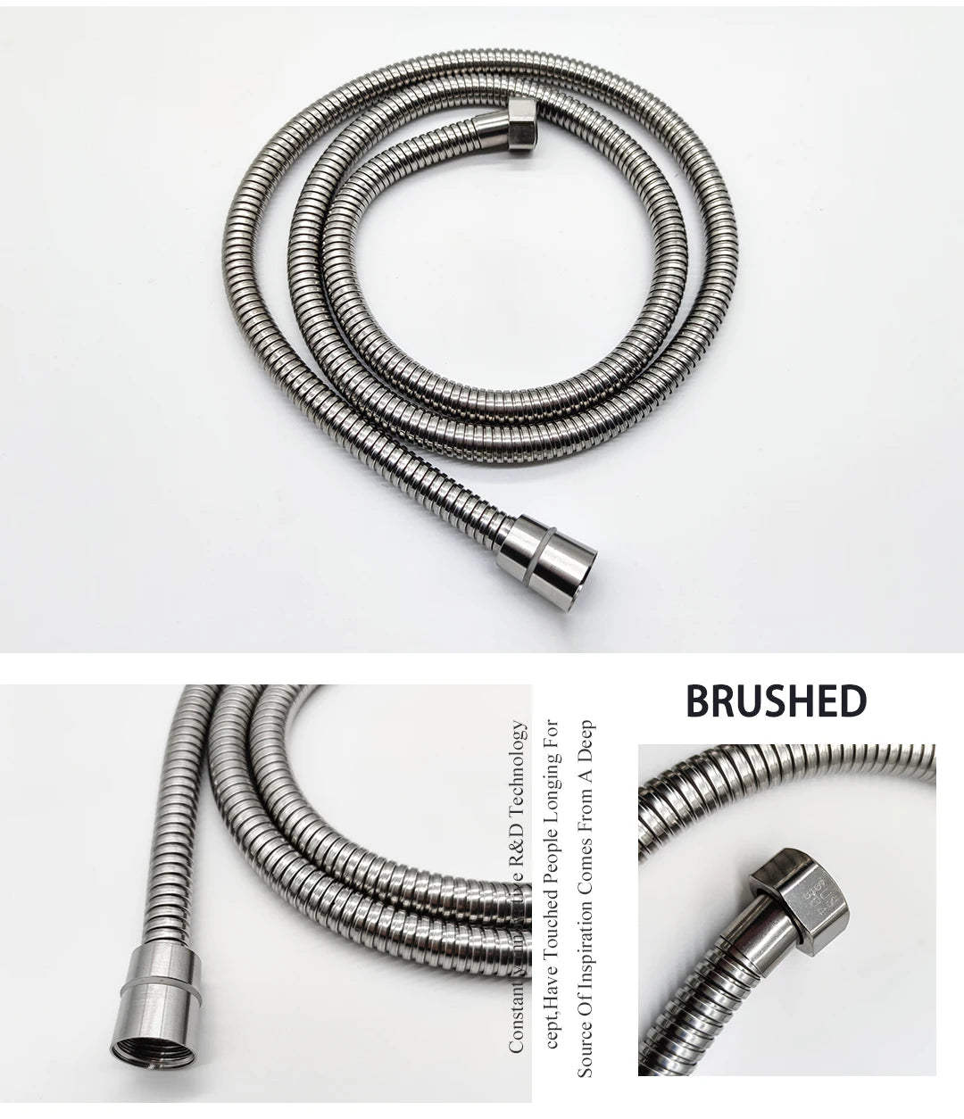 High Quality Black White Shower Hose Bathroom Fitting Stainless Steel Bath Tube 150CM Water Pipe Chrome Burshed Gold Grey Bronze Shoppers Synchrony