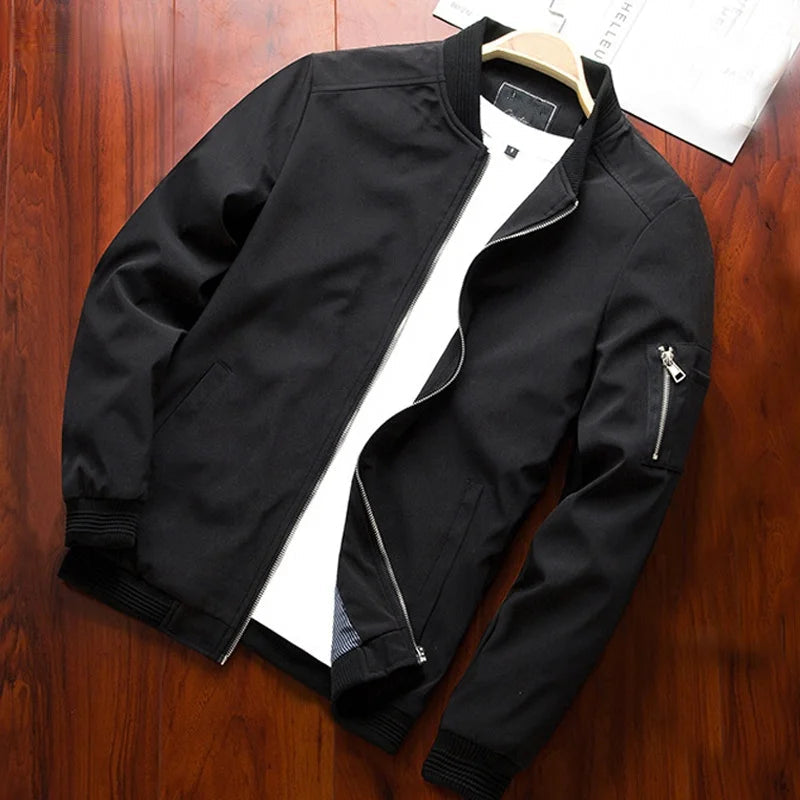 Men Bomber Jacket Thin Slim Long Sleeve baseball Jackets Mens Windbreaker Zipper Windbreaker Jacket Male Outwear Brand Clothing Shoppers Synchrony