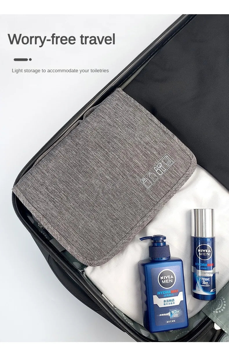 1pc Foldable Toiletry Bag Organizer Hanging Storage Bag Bathroom Makeup Bag Case Travel Dry And Wet Separation Cosmetic Bag Shoppers Synchrony