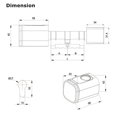 Smart Cylinder Lock With Tuya Bluetooth Fingerprint 13.56mhz IC Card Include CR123A Battery Easy Installation Replace S1 Shoppers Synchrony