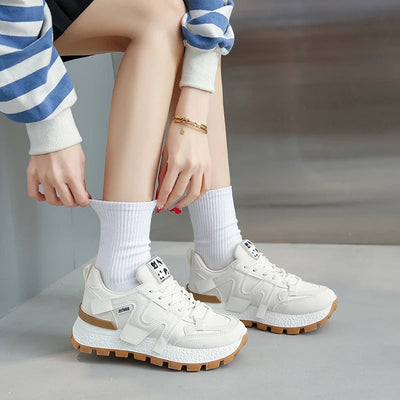 Women's Sneakers Trend 2024 Flat Female White Shoes High Quality Summer Sports Shoes Round Toe Black Woman Fashion Blown Sneaker Shoppers Synchrony