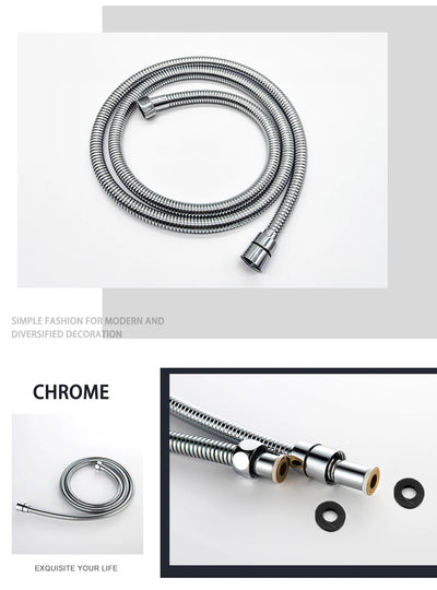 High Quality Black White Shower Hose Bathroom Fitting Stainless Steel Bath Tube 150CM Water Pipe Chrome Burshed Gold Grey Bronze Shoppers Synchrony