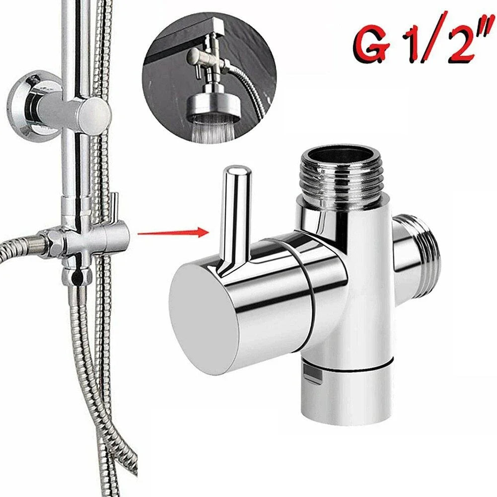 G1/2 Shower Diverter Valve Three-Way ABS Shower Arm Adapter Faucet Switch Valve Inlet Pipe Fittings Faucet Bathroom Tool Shoppers Synchrony