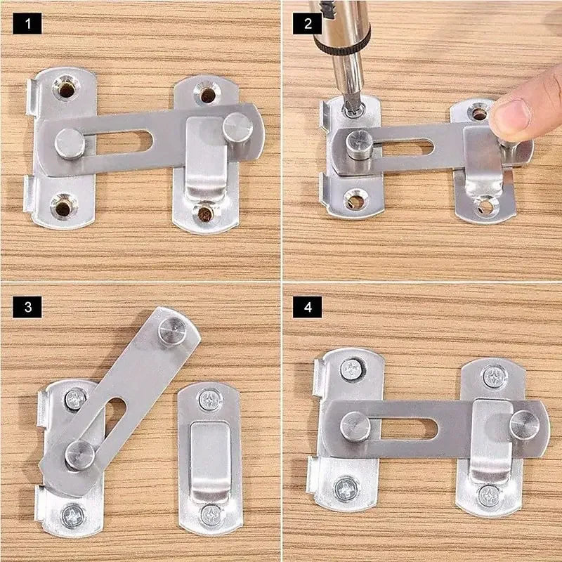 1Pcs Stainless Steel Sliding Barn Door Lock Hardware Gate Latches, Window Closet, Matte Black Silvery Shoppers Synchrony