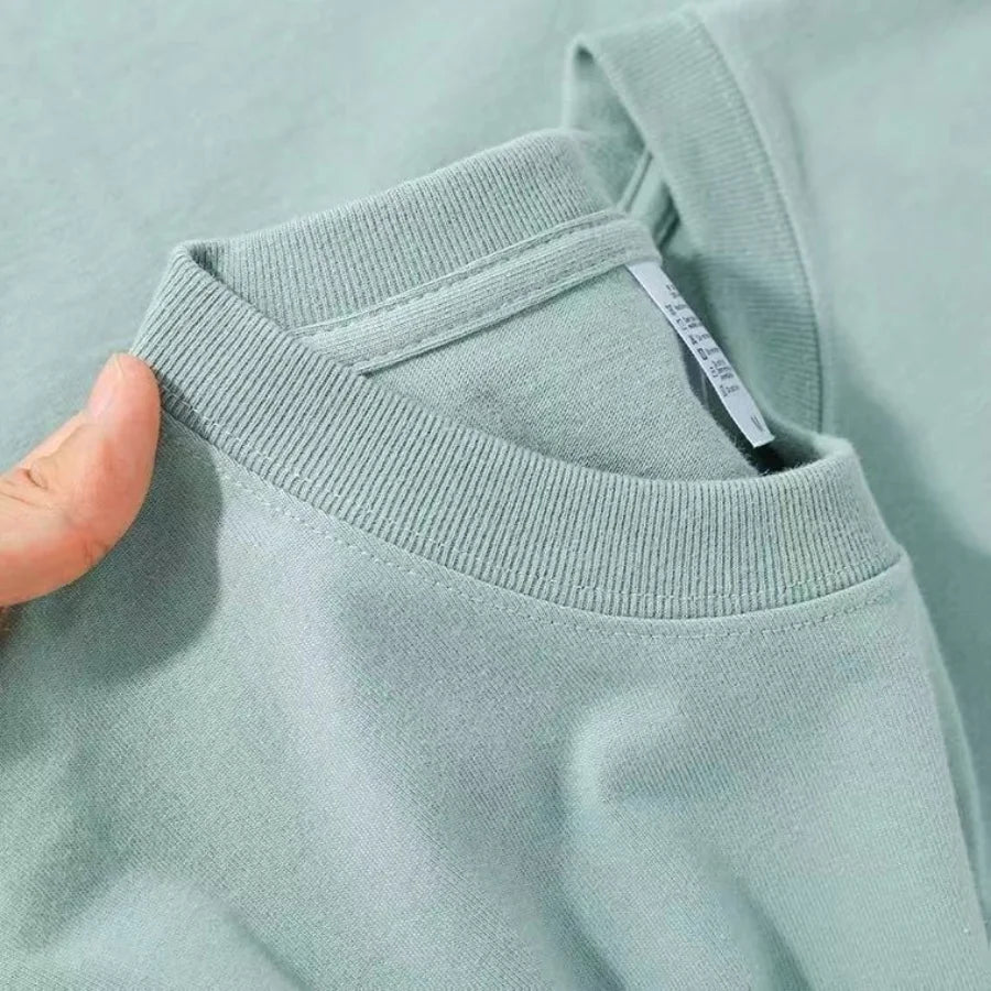 100% Cotton T-shirt Men Women Solid Color O Neck Short-sleeved Tops Summer Korean Loose Half-sleeve T Shirt Unisex M-4XL Shoppers Synchrony