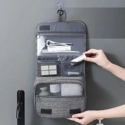 1pc Foldable Toiletry Bag Organizer Hanging Storage Bag Bathroom Makeup Bag Case Travel Dry And Wet Separation Cosmetic Bag Shoppers Synchrony