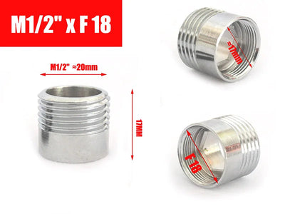 Brass Faucet Adapter1/2'' Male Screw Reducer Straight Fittings To 16 18 20 22 24 26 28 30MM  Kitchen Bathroom Aerator Connectors Shoppers Synchrony