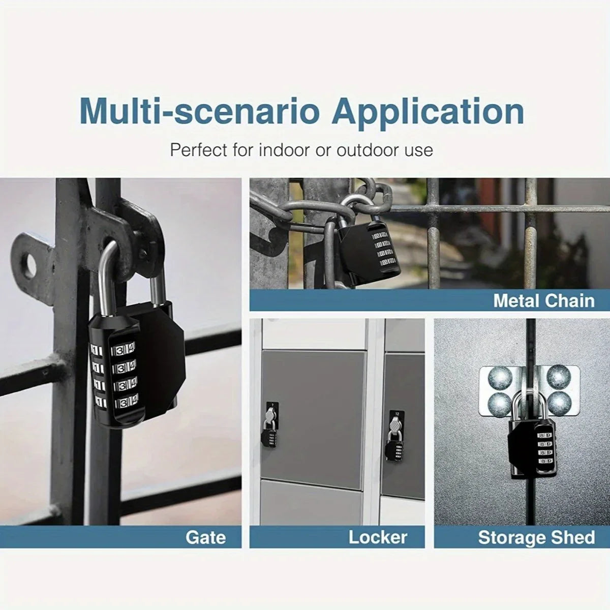 Clearance_Customs Padlock Password Locks 4 Digit Waterproof Outdoor Lock For Door Suitcase Bag Package Cabinet Locker Window_Con Shoppers Synchrony