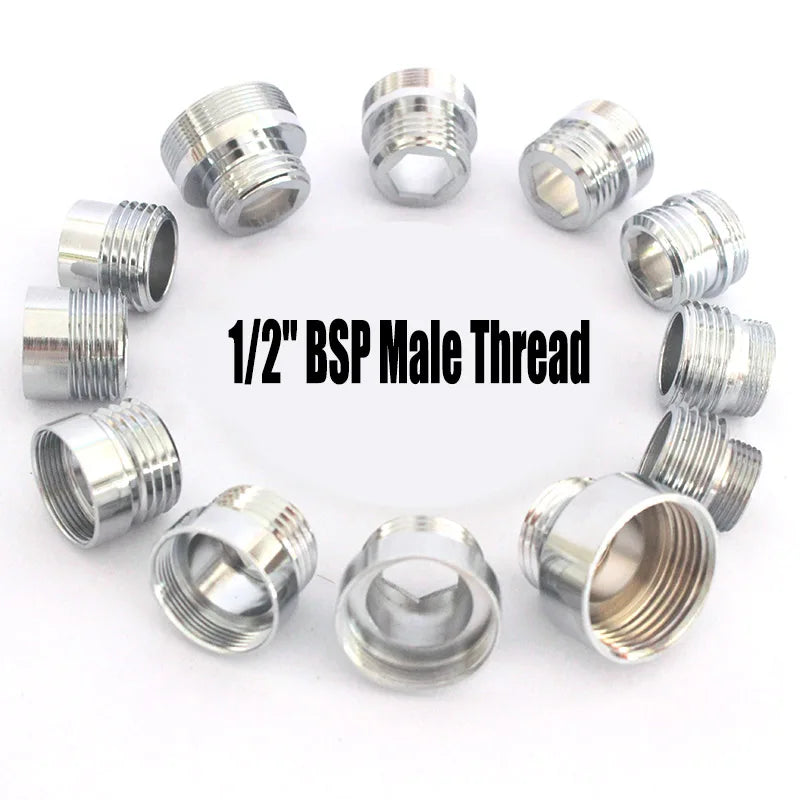 Brass Faucet Adapter1/2'' Male Screw Reducer Straight Fittings To 16 18 20 22 24 26 28 30MM  Kitchen Bathroom Aerator Connectors Shoppers Synchrony