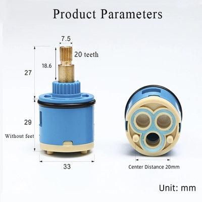 26MM Shower Faucet Ceramic Spool/Shower Sprinkler Water Separator 2-Hole Diversion Valve Core/Bathroom Accessories fittings Shoppers Synchrony