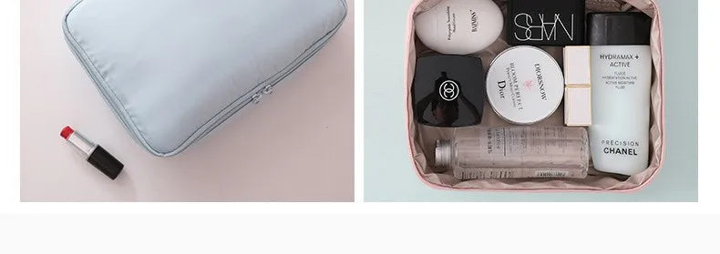 Travel Makeup Bag Water-resistant Toiletry Cosmetic Bag Portable Large Capacity Makeup Box Skincare Toiletry Storage Organizer Shoppers Synchrony