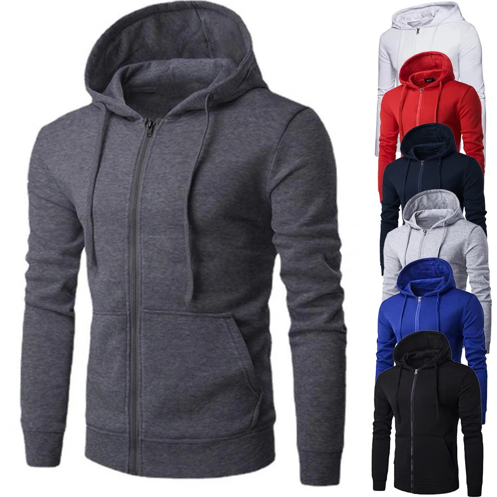 Autumn Men Sweatshirts Long Sleeve Jacket Hoodie Zipper Closure Jacket Male Hoodies Sweatshirt Slim Fit Male Clothing Shoppers Synchrony