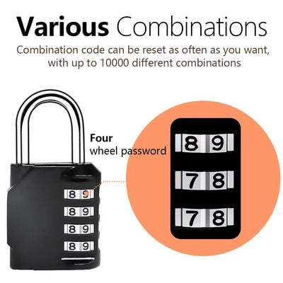 Clearance_Customs Padlock Password Locks 4 Digit Waterproof Outdoor Lock For Door Suitcase Bag Package Cabinet Locker Window_Con Shoppers Synchrony