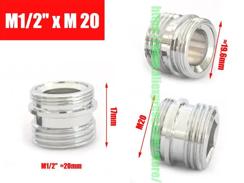 Brass Faucet Adapter1/2'' Male Screw Reducer Straight Fittings To 16 18 20 22 24 26 28 30MM  Kitchen Bathroom Aerator Connectors Shoppers Synchrony