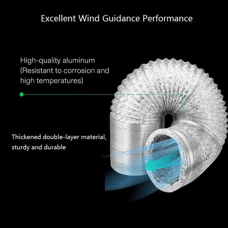 ∅60-150mm Dryer PVC Aluminum Foil Smoke Tube Flexible Ventilation Duct for Kitchen Bathroom Extractor Fitting Pipe Shoppers Synchrony