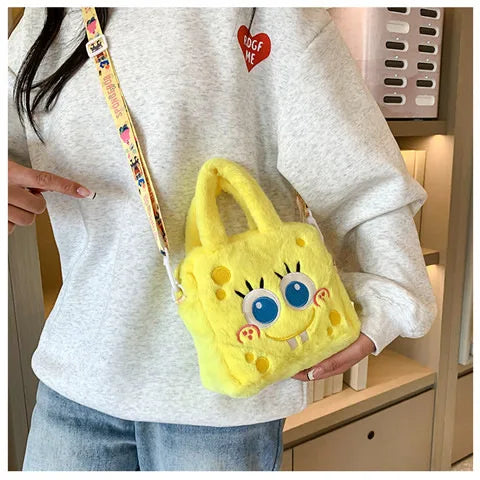 Kawaii Sanrio Plush Bag Kuromi Melody Cinnamoroll Cartoon Anime Handbag Crossbody Cosmetic Travel Storage Bags Women Girls Gifts Shoppers Synchrony