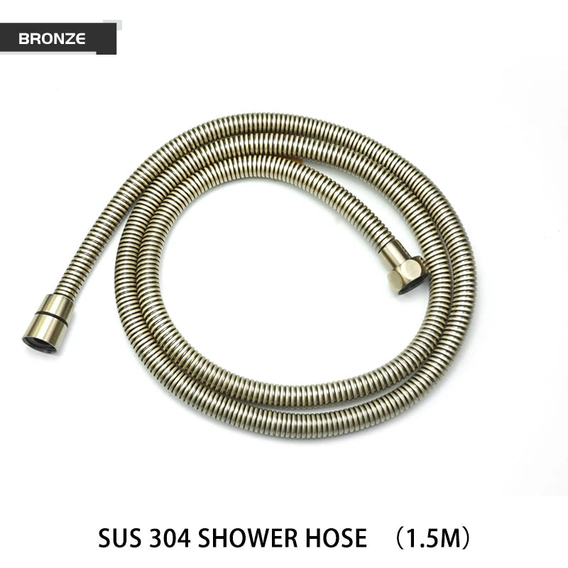 High Quality Black White Shower Hose Bathroom Fitting Stainless Steel Bath Tube 150CM Water Pipe Chrome Burshed Gold Grey Bronze Shoppers Synchrony
