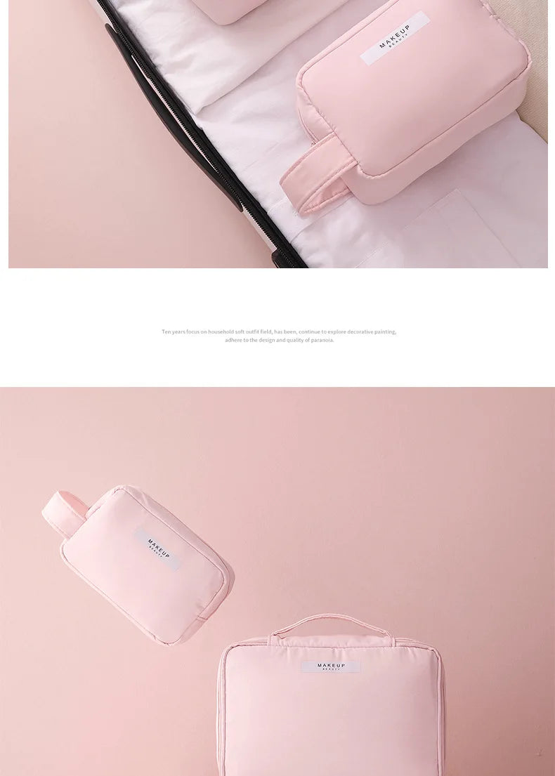 Ladies Portable High Appearance Index Cosmetic Bag Large-capacity Travel Washing Bag Three-dimensional Makeup Storage Bag Shoppers Synchrony