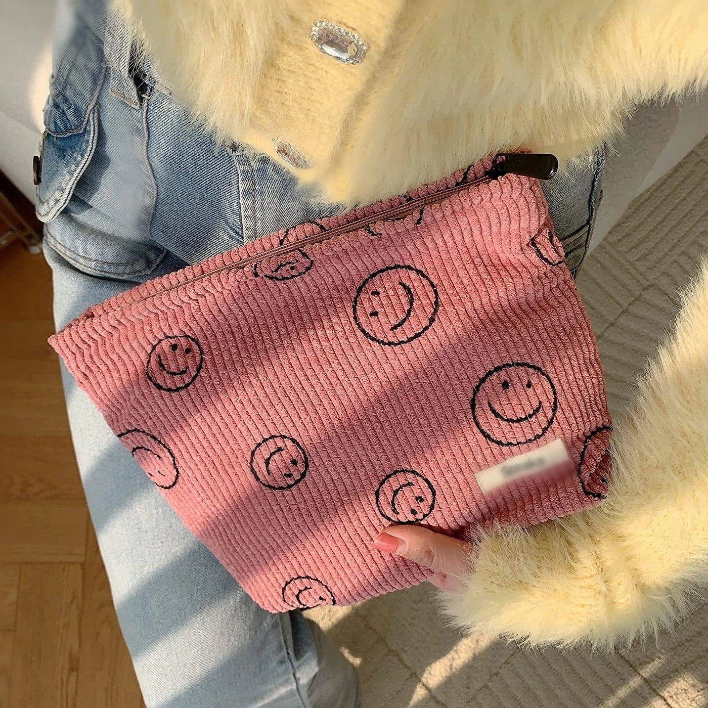 Makeup Bag Large Checkered Cosmetic Bag Capacity Travel Toiletry Bag Cute Makeup Brushes Aesthetic Accessories Storage Bag Shoppers Synchrony