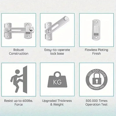 1Pcs Stainless Steel Sliding Barn Door Lock Hardware Gate Latches, Window Closet, Matte Black Silvery Shoppers Synchrony