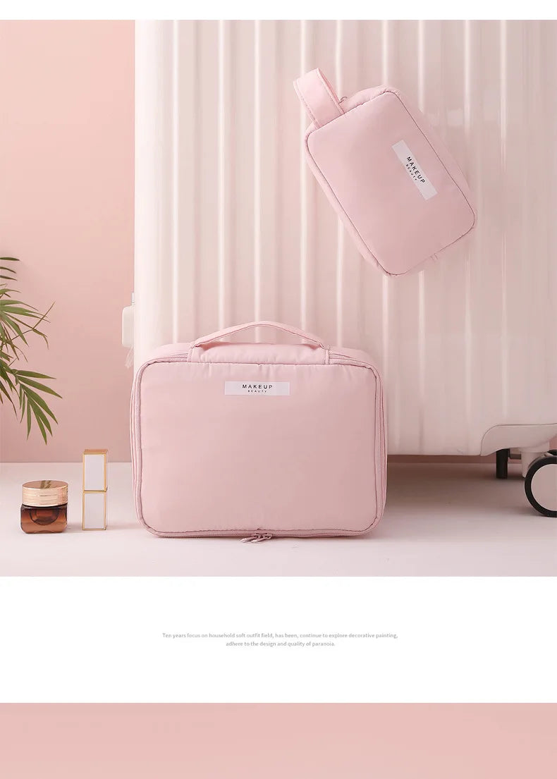 Ladies Portable High Appearance Index Cosmetic Bag Large-capacity Travel Washing Bag Three-dimensional Makeup Storage Bag Shoppers Synchrony