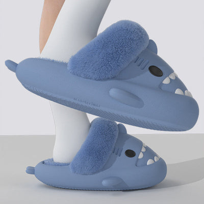 Winter Shark Slippers Detachable Warm Fuzzy Slippers Bedroom House Shoes Women null
