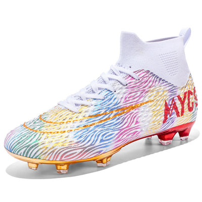 Men's Outdoor Training Gold-plated Bottom High-top Soccer Shoes null