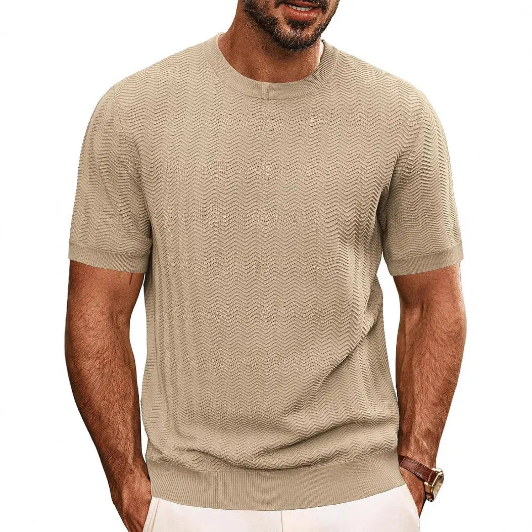 Men's Summer Hollow Breathable Sweater Solid Color T-shirt null