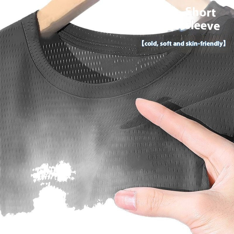 Ice Silk Mesh Short Sleeve Sports Casual null