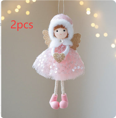 Christmas Winter Mesh Angel Big Eyes Girl Pendant null