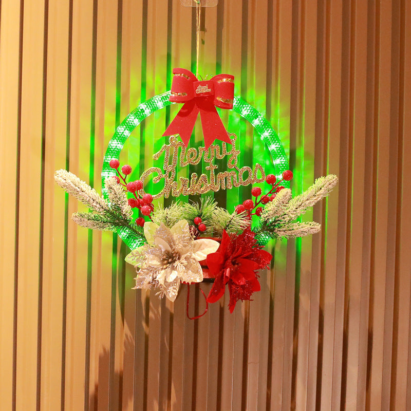 Christmas 30CM Luminous Garland Door Hanging Christmas Decorations null