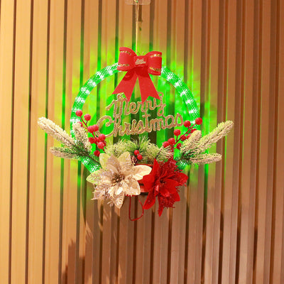 Christmas 30CM Luminous Garland Door Hanging Christmas Decorations null