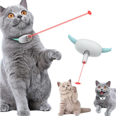 Automatic Cat Toy Smart Laser Teasing Cat Collar Electric USB Charging Kitten Amusing Toys Interactive Training Pet Items null