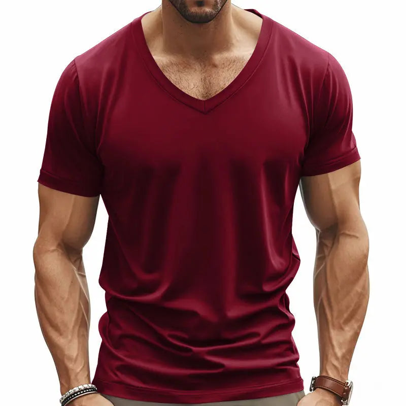Solid Color Loose American Summer Men's T-shirt null